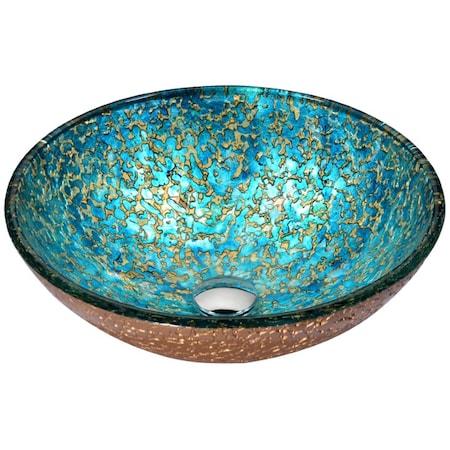 Anzzi Chrona Vessel Sink in Gold/Cyan Mix LS-AZ209